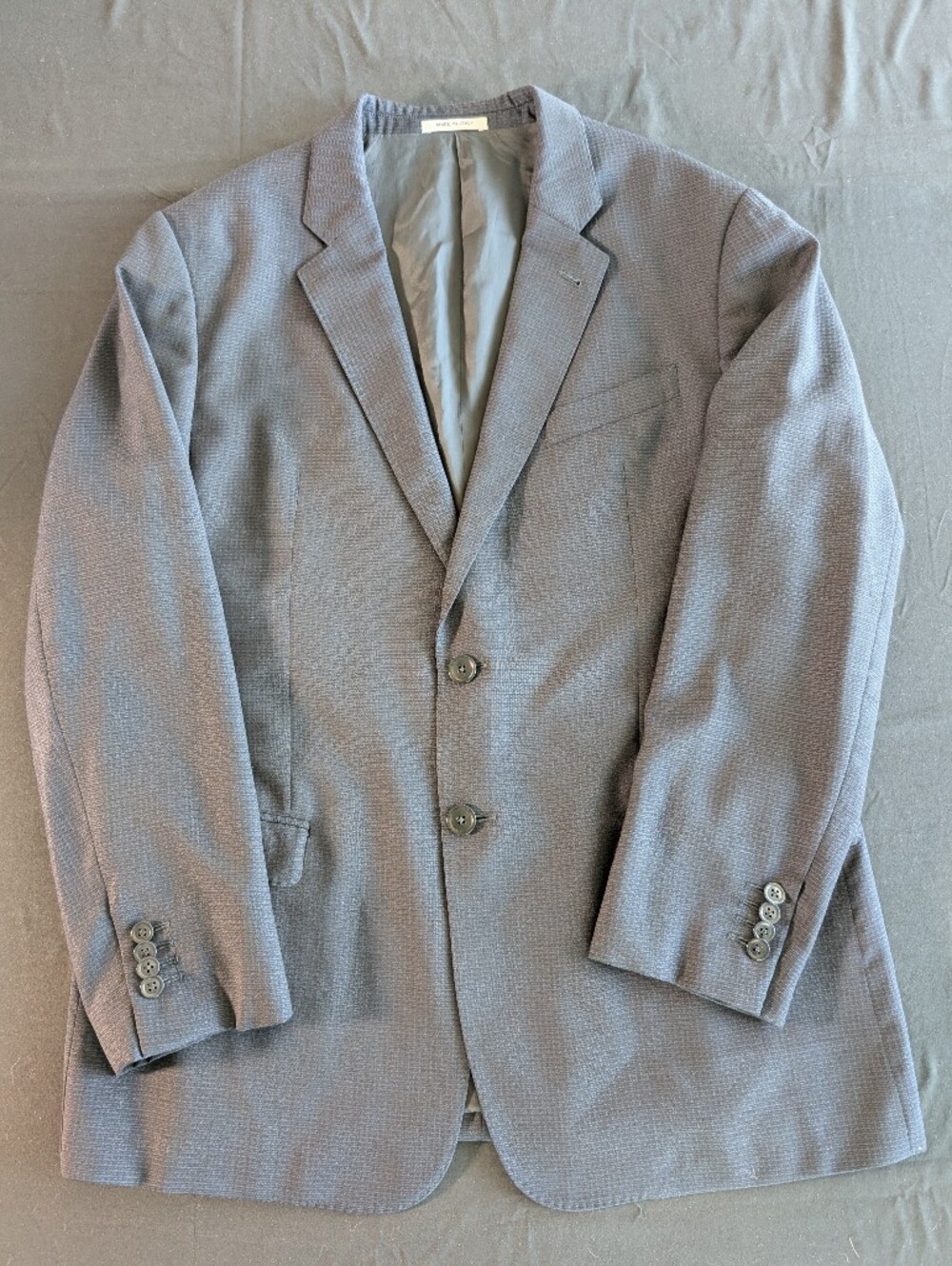 Armani Collezioni Men's Navy Textured Two Button Blazer Notch Lapel 42 R